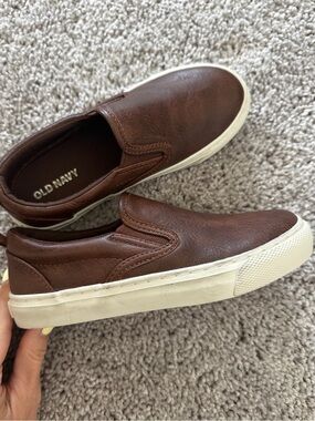 Old Navy Brown Slip-On Sneakers with White Sole